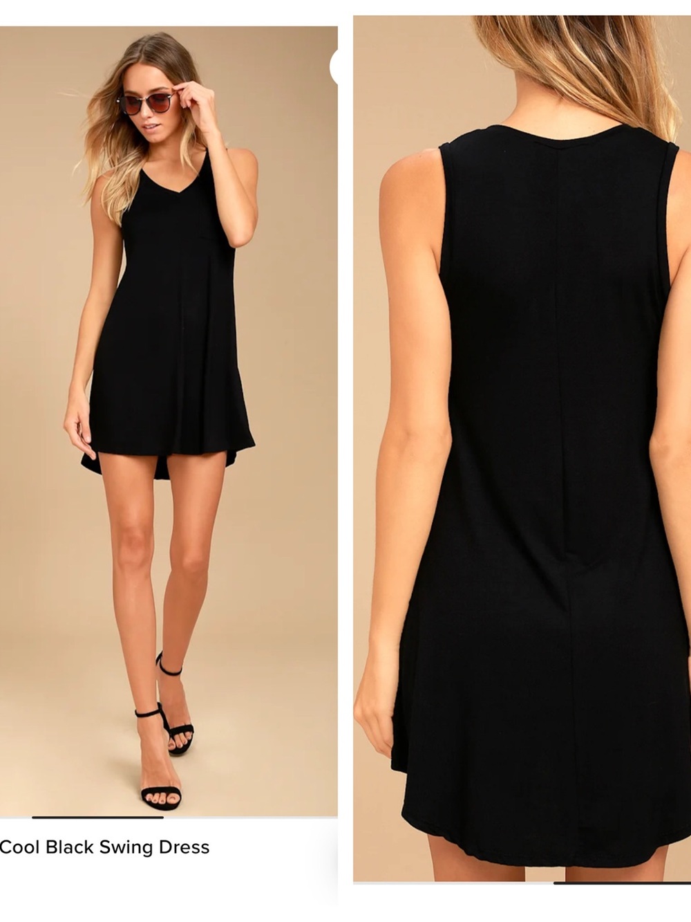 Lulu's Cool Black Sleeveless Swing Mini Dress